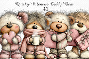 Quirky Valentine Teddy Bear Clipart, an Illustration by Craft Nest (Thumbnail 1 of 11)