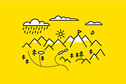 Mountains map, set graphic elements, a Texture Illustration by Ilia Design (Thumbnail 3 of 7)