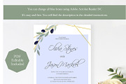 Greenery Wedding Invitation Suite, an Invitation Template by SunRayArtDesigns (Thumbnail 13 of 14)