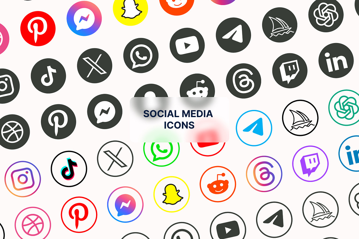 Popular Social Media Logo Icons, a Duotone Icon by elchinarts