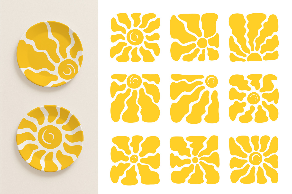 Sunburst Groovy Design Element Set, a Decorative Illustration by Lettering_Logo (Photo 3 of 8)