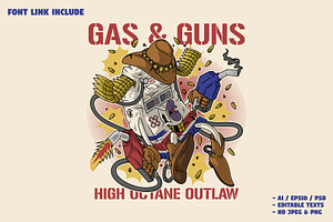 High Octane Gas Pump Cowboy, a Branding & Logo Template by Judsart