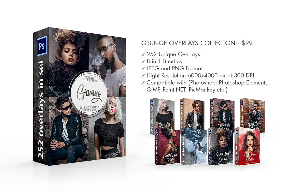Grunge Overlays Collection, a Plug-in Add-On by FixThePhoto (Photo 2 of 34)