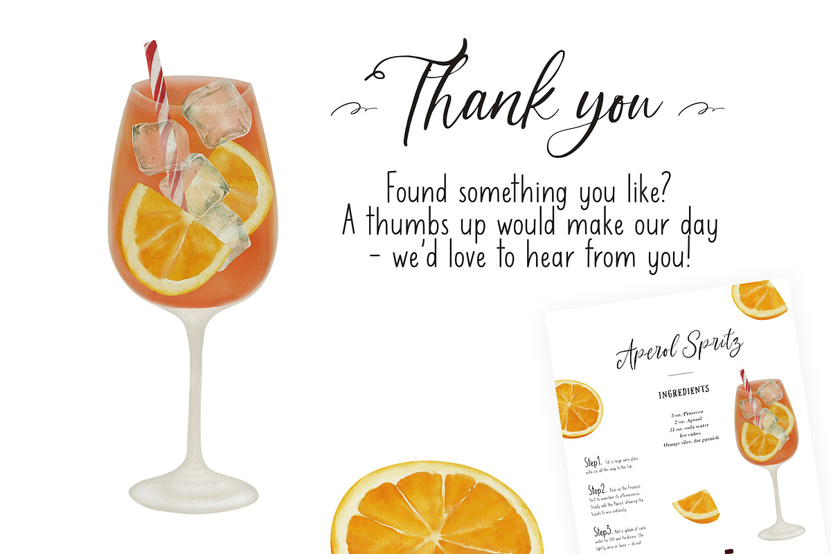 Martini & Aperol Spritz Watercolor, a Food Illustration by Sunshine Art (Photo 6 of 6)