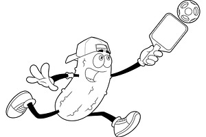 Outlined Funny Pickle, a Food Illustration by HitToon