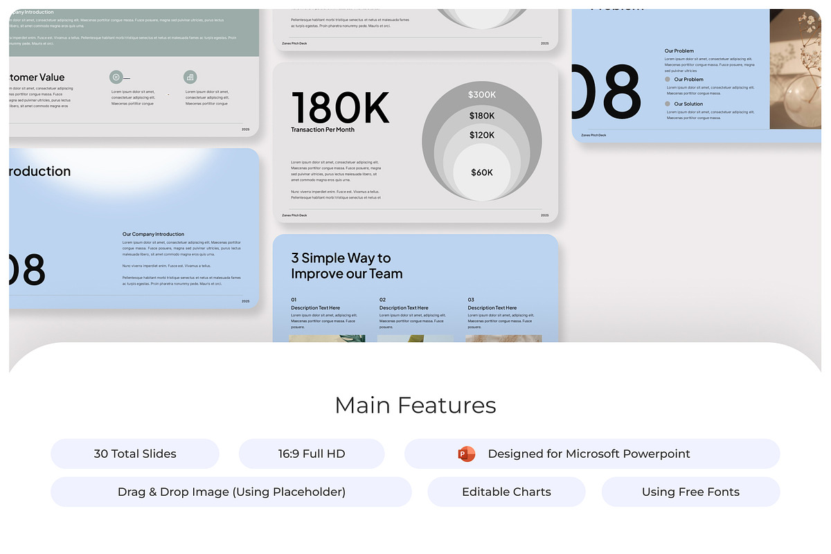 Zones Pitch Deck PowerPoint Template, a Presentation Template by Premast (Photo 2 of 4)
