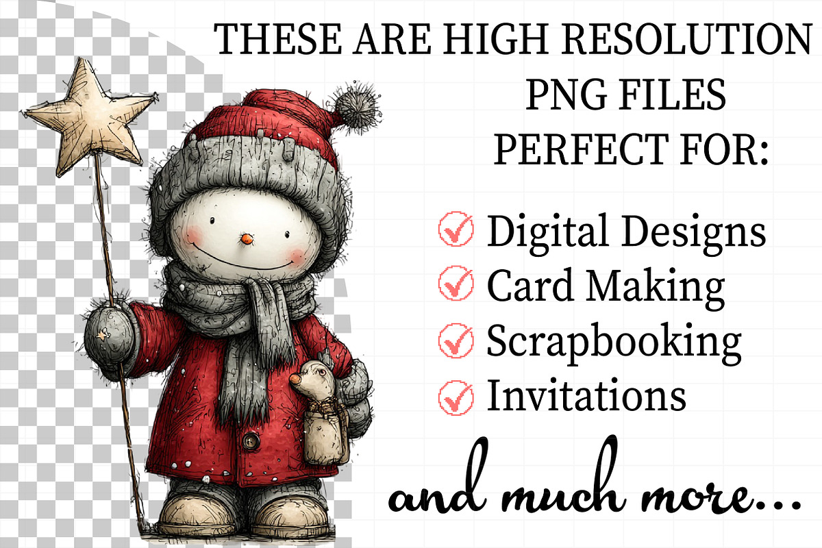 Whimsical Snowman Christmas Clipart, an Illustration by Daily.Designs (Photo 2 of 5)