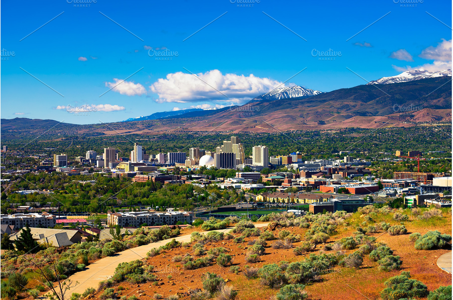 Downtown Reno skyline, Nevada, with, an Architecture Photo by Nick Fox
