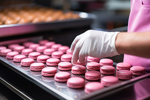 Process of making macarons dessert, a Food & Drink Photo by AlyaAnd