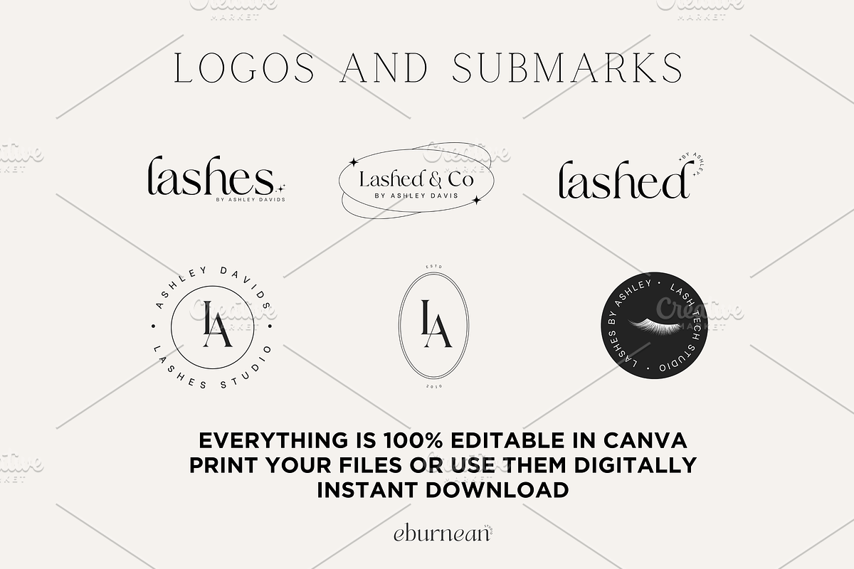 Lash Technician Branding Kit Canva, a Branding & Logo Template by Studio Eburnean (Photo 3 of 6)