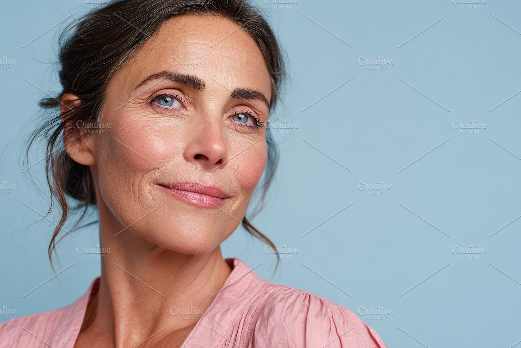 Close-up portrait of a smiling woman in pink blouse, a Person Photo by AlyaAnd