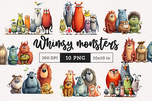 Quirky Monsters Clipart