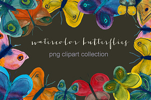 Abstract Watercolor Butterflies