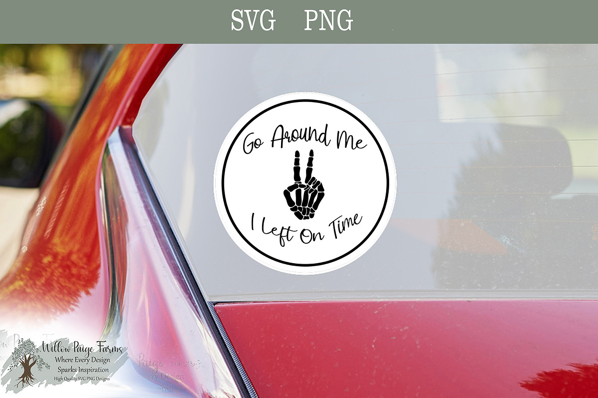 Funny Car Sticker Go Around Peace, an Object Illustration by Willow Paige Farms (Photo 5 of 6)