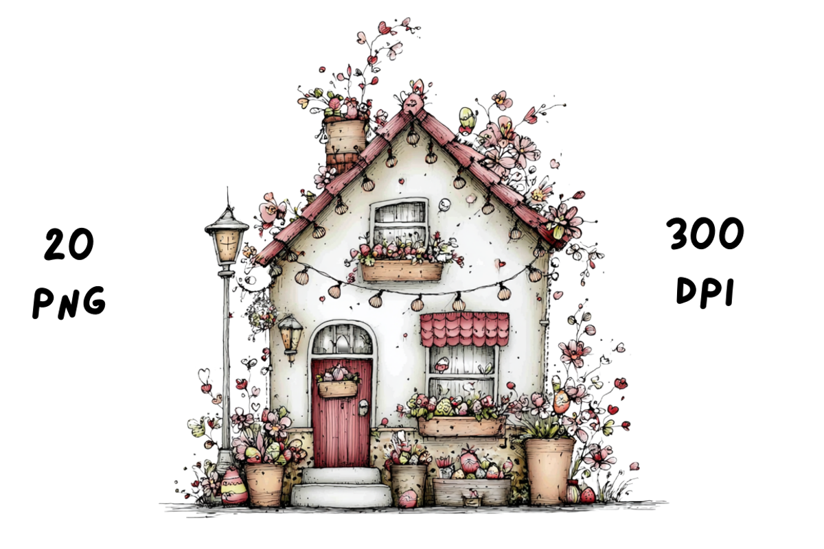 Whimsical Floral Spring House, a Seasonal Illustration by GiraffeCreative (Photo 11 of 20)