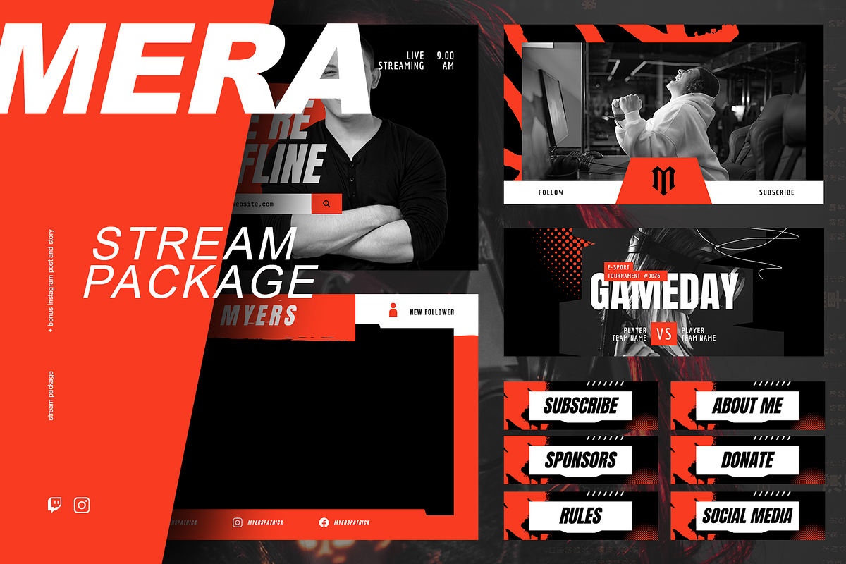MERA Stream Pack + Instagram Canva, a Templates & Theme by Angkalimabelas (Photo 2 of 8)