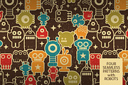 Set of 4 robots patterns, a Pattern Graphic by eka panova (Thumbnail 1 of 4)