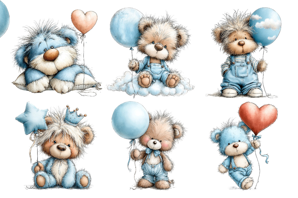 Whimsical Teddy Bear With Balloon, an Animal Illustration by Creative Art (Photo 2 of 6)