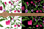 SALE! VEGETABLES seamless patterns, a Pattern Graphic by Futurel (Thumbnail 1 of 3)
