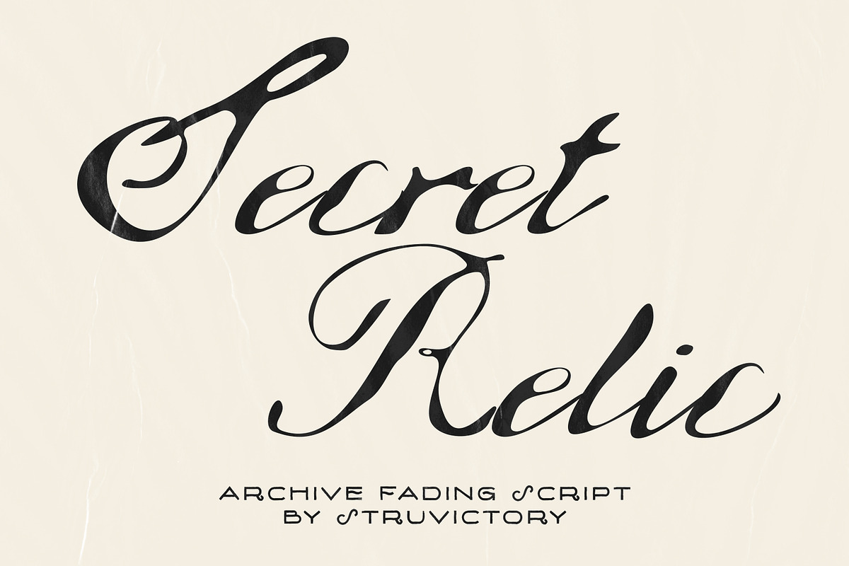 Secret Relic Archive Fading Script, a Script Font by Struvictory.art (Photo 1 of 9)
