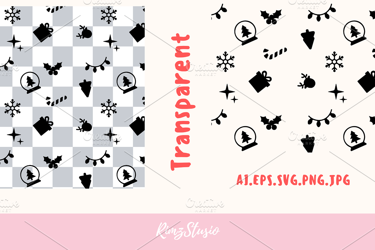 Christmas Seamless Pattern SVG, an Object Illustration by RimzStudio (Photo 2 of 6)