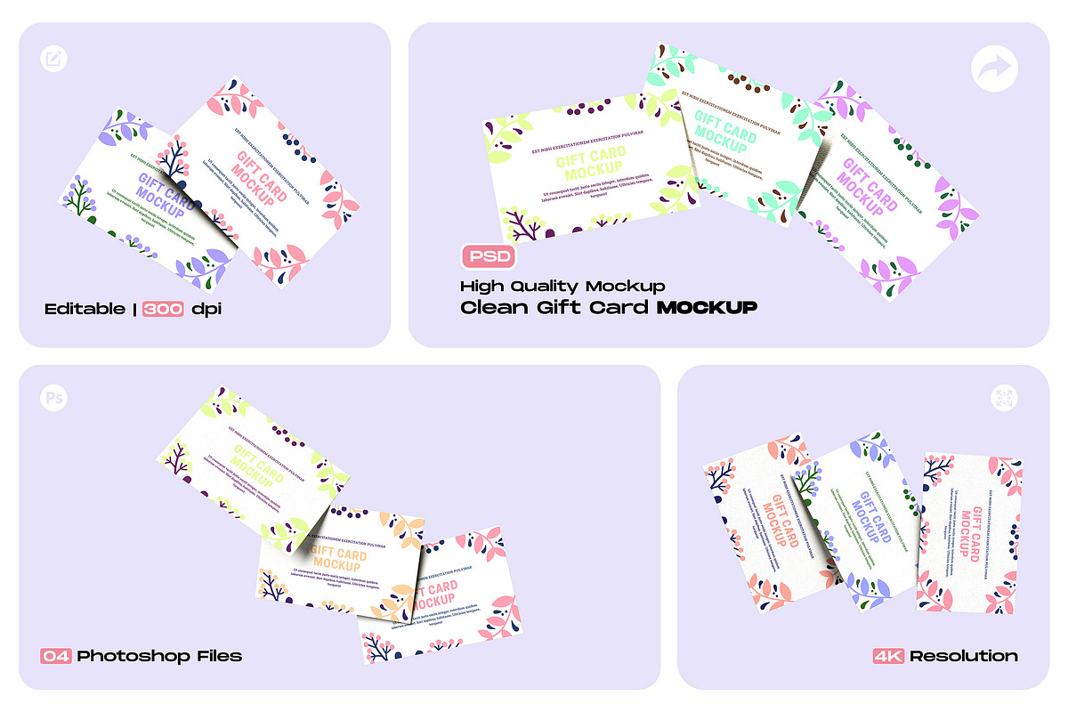 Clean Gift Card Mockup, an Advertising Mockup by My Code Std (Photo 1 of 6)