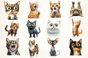 Surprised Funny Crazy Cat Clipart, an Illustration by Dream Creation (Thumbnail 3 of 5)