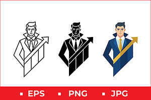 Business Growth Vector Icon Graphic, a Solid Icon by Artonix