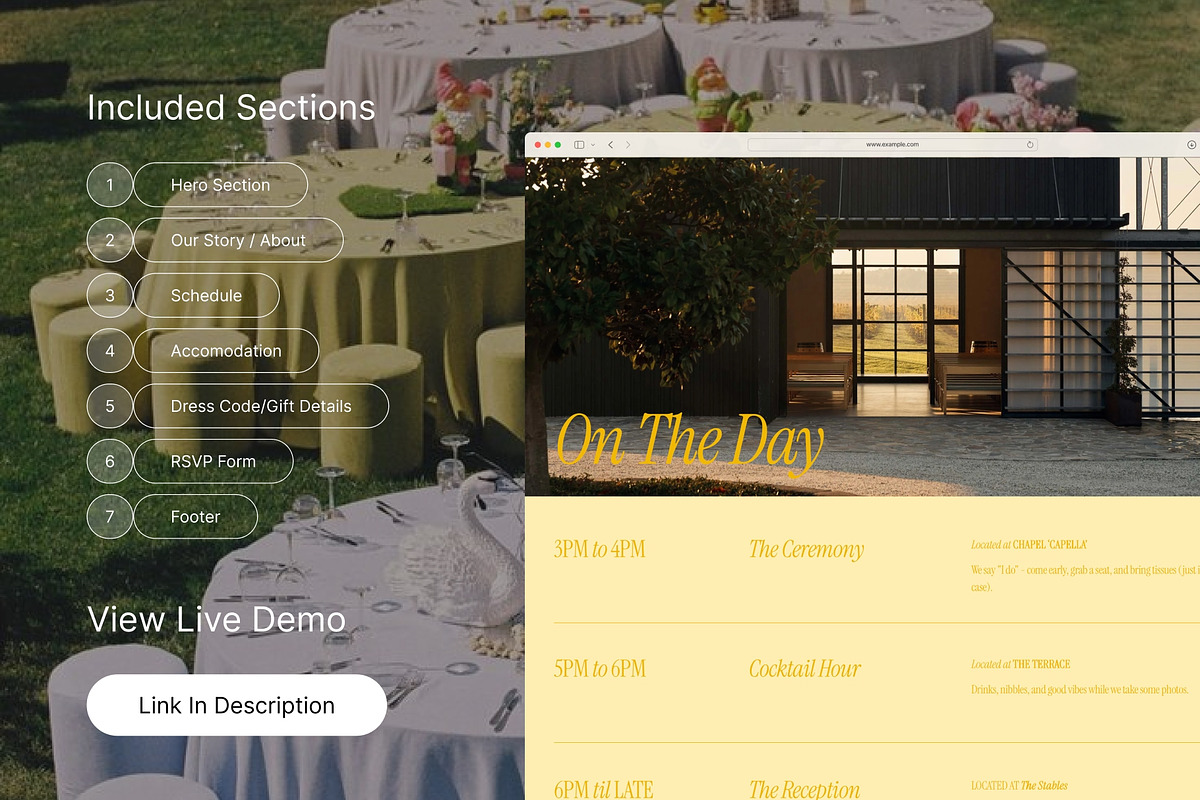 Joy — Bold Winery Wedding Template, a Squarespace Template by WebInAWeek (Photo 2 of 6)