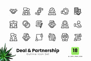 Deal and Partnership Outline Icons, an Outline Icon by Zeer Graphic (Thumbnail 1 of 2)