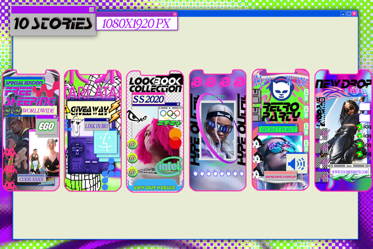Retro templates instagram, a Social Media Template by HYPER HIROⓇ (Photo 4 of 8)