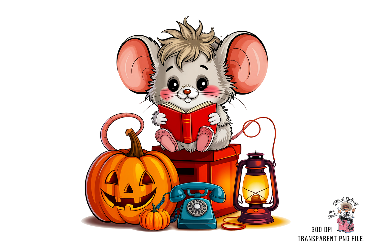 Fluffy Mouse PNG Clipart Bundle, a Graphic by Clipart Studio (Photo 2 of 11)