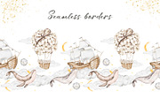 Dreamy Whales Watercolor Clip Art, a Decorative Illustration by Eves_Aquadreams (Thumbnail 4 of 9)