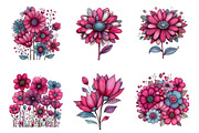 Whimsical spring wildflower clipart, an Illustration by SinaCreation (Thumbnail 3 of 11)