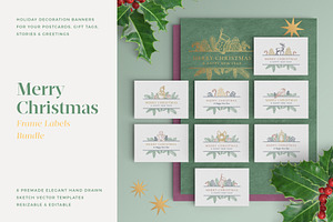 Gentle Christmas Frame Labels