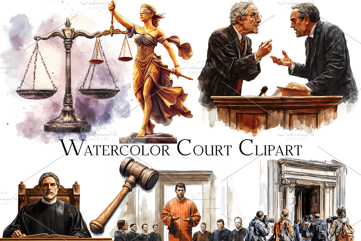 Watercolor Court Clipart, an Object Graphic by ArtisticTimberStudio (Photo 1 of 2)