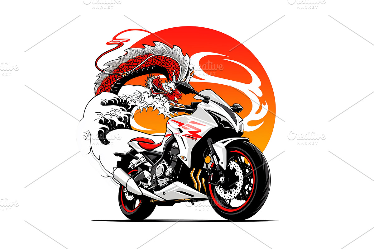 Drift Bike with Flames PNG Clipart, a Transportation Illustration by Ghagra (Photo 2 of 3)