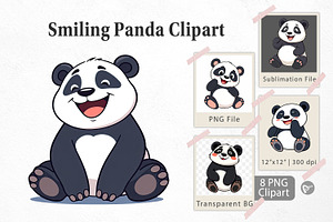 Smiling Panda Clipart, a Graphic by Artnoy
