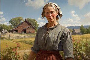 Independent American Farmer Woman At