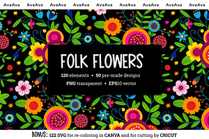 Folk Flowers. Folk Pattern