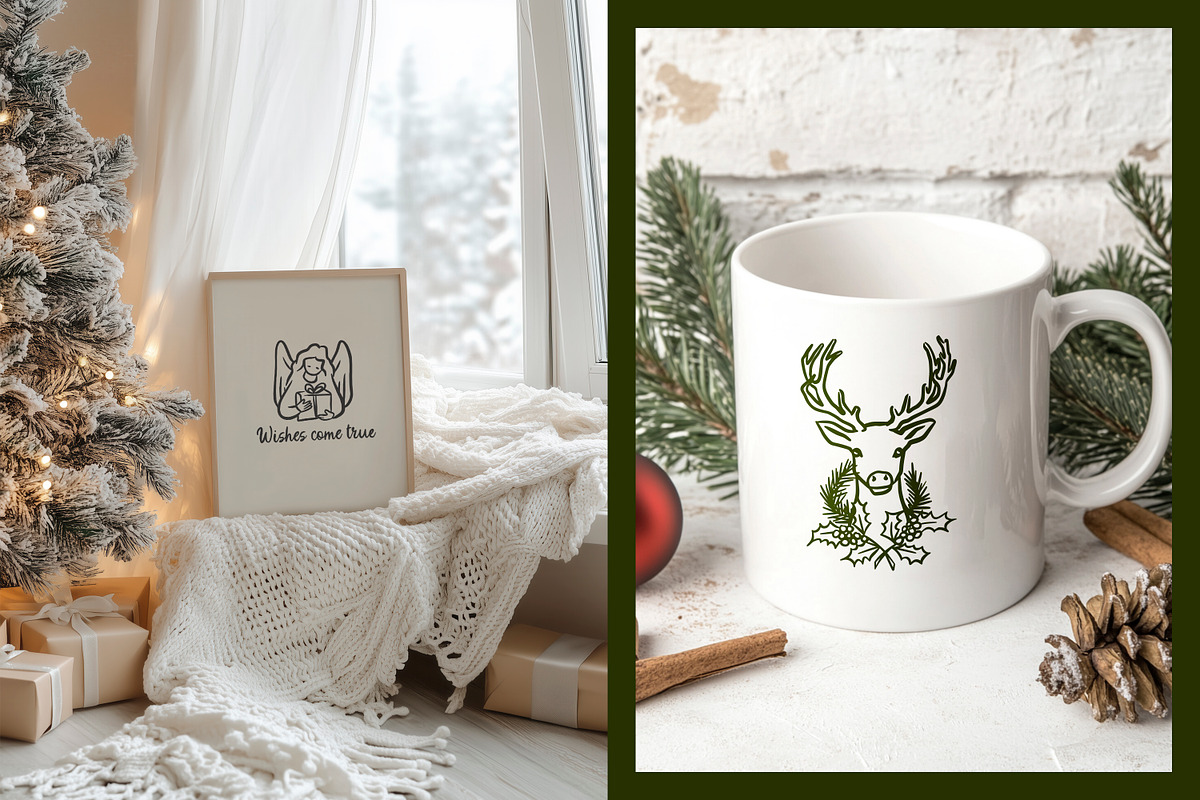 Whimsical Line Art Christmas, an Object Graphic by AnMark (Photo 3 of 13)