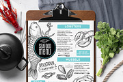FREE! Trifold + Menu Seafood, a Brochure Template by BarcelonaShop (Thumbnail 1 of 4)
