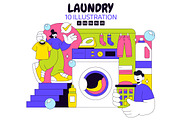 10 Laundry Room Vector Illustration, an Object Illustration by denayunebgt (Thumbnail 1 of 4)