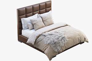 Minviso Headboard Bed 3d Model