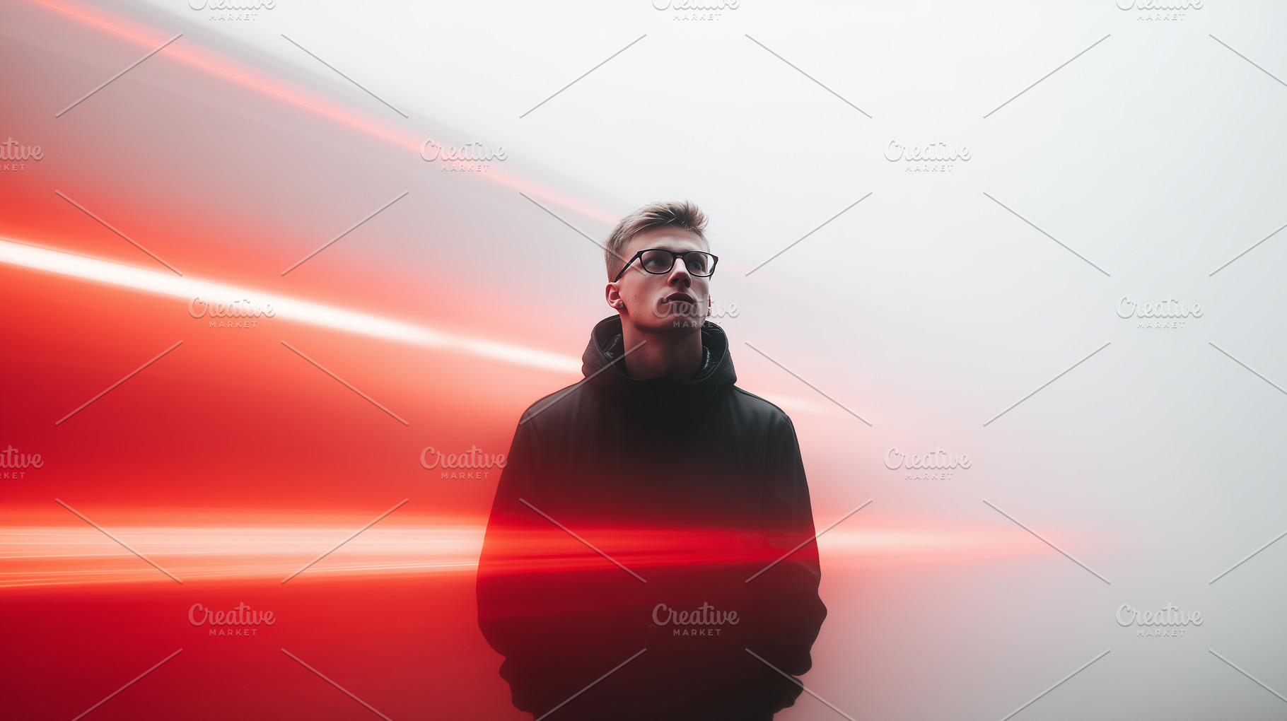 Man in glasses stands confidently ag, a Person Photo by MistyDay