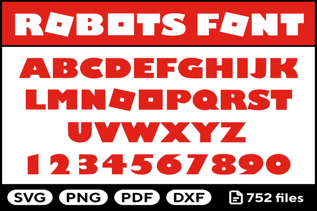 Robots Font Svg Png Pdf Dxf Alphabet, an Object Graphic by Custom Fonts & Patterns (Photo 1 of 3)