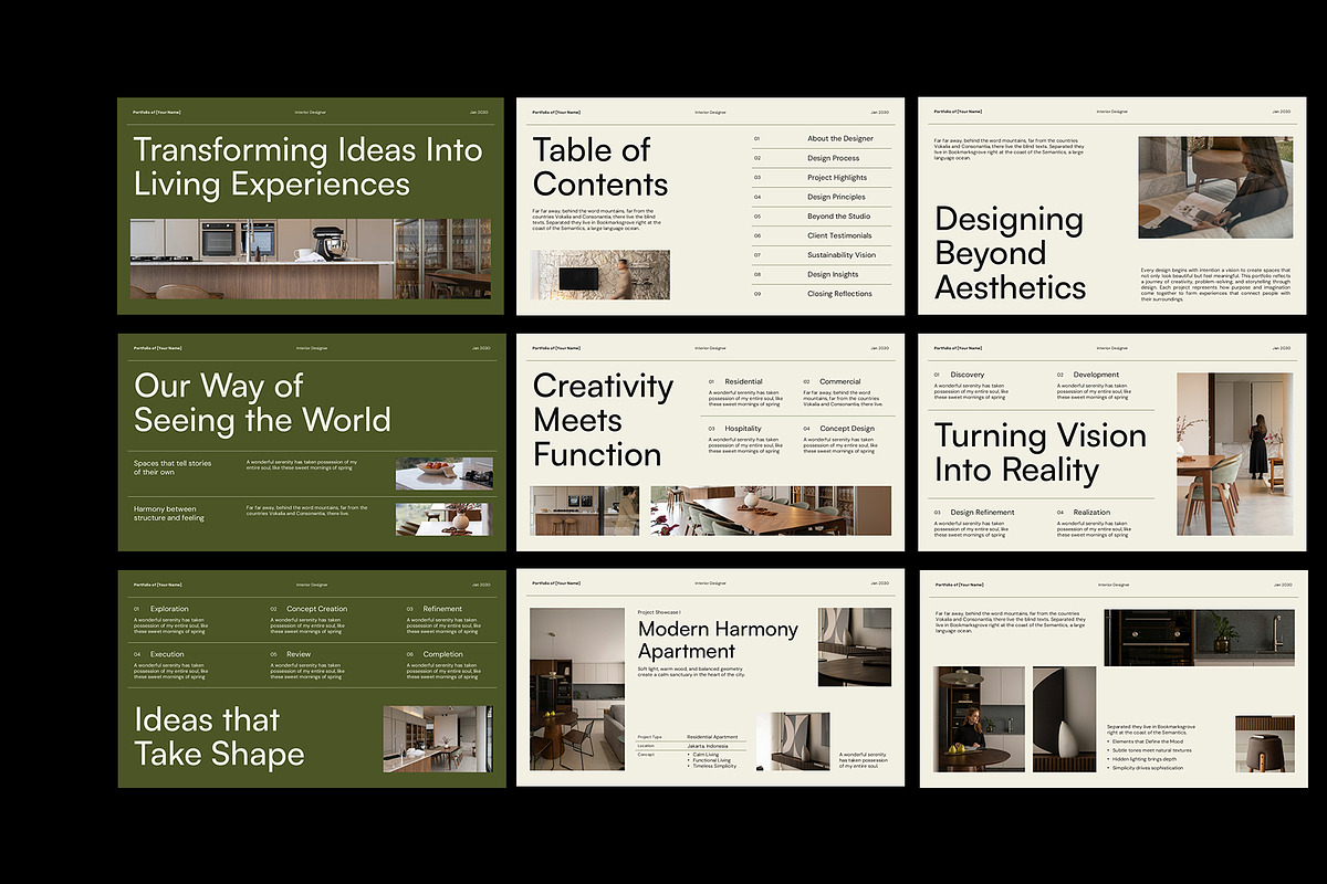 Green Minimal Portfolio PowerPoint, a Presentation Template by Neermana (Photo 2 of 4)