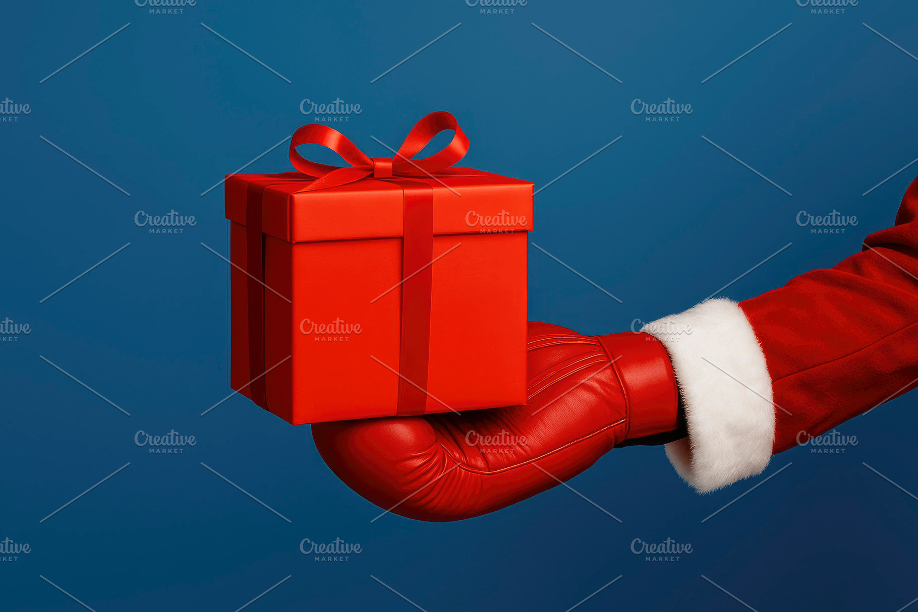 Santa Claus boxing with a gift, generative AI, a Photo by Nito
