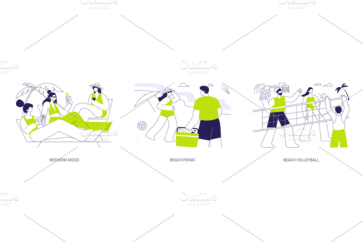 Urban beach isolated cartoon vector, a Person Illustration by Visual Generation