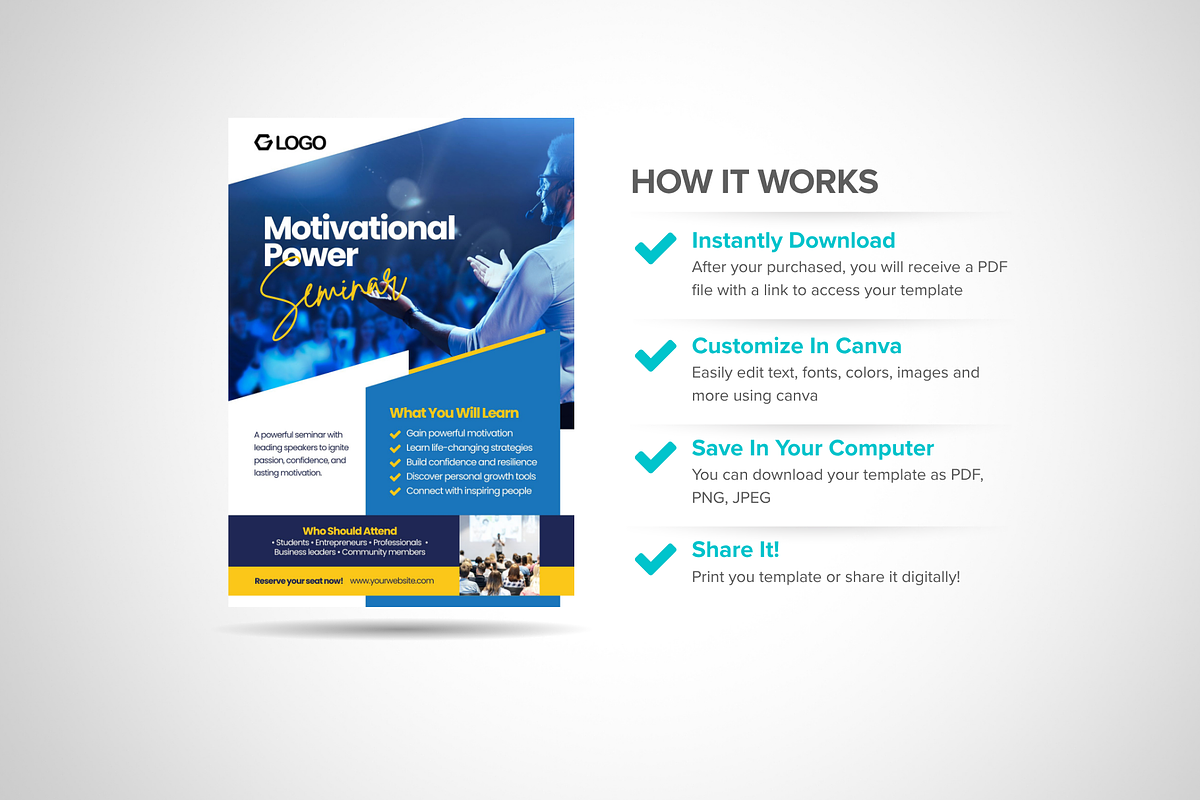 Motivational Power Seminar Flyer preview 3